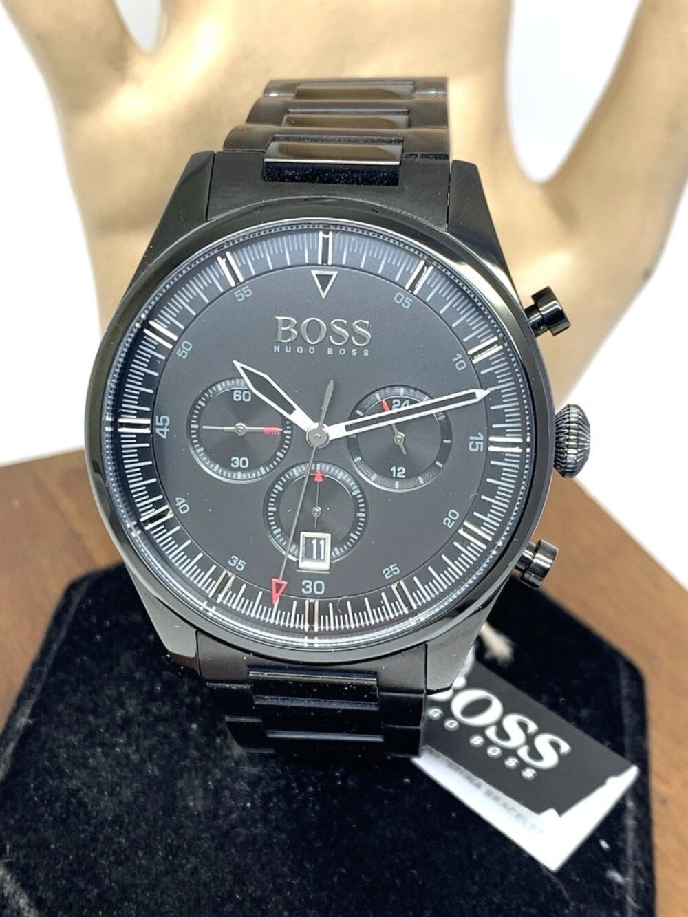 Hugo Boss Men's Watch 1513714 Quartz Chronograph Black Dial Stainless Steel 44mm